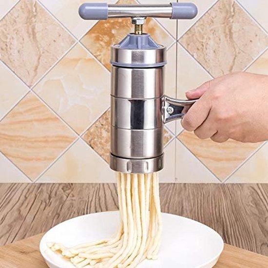 Pastamachine Handmatig - Noedelmaker Keuken - Verse Pasta Maken - Roestvrij Staal - Compact Formaat - Zilverkleurig — afbeelding 4