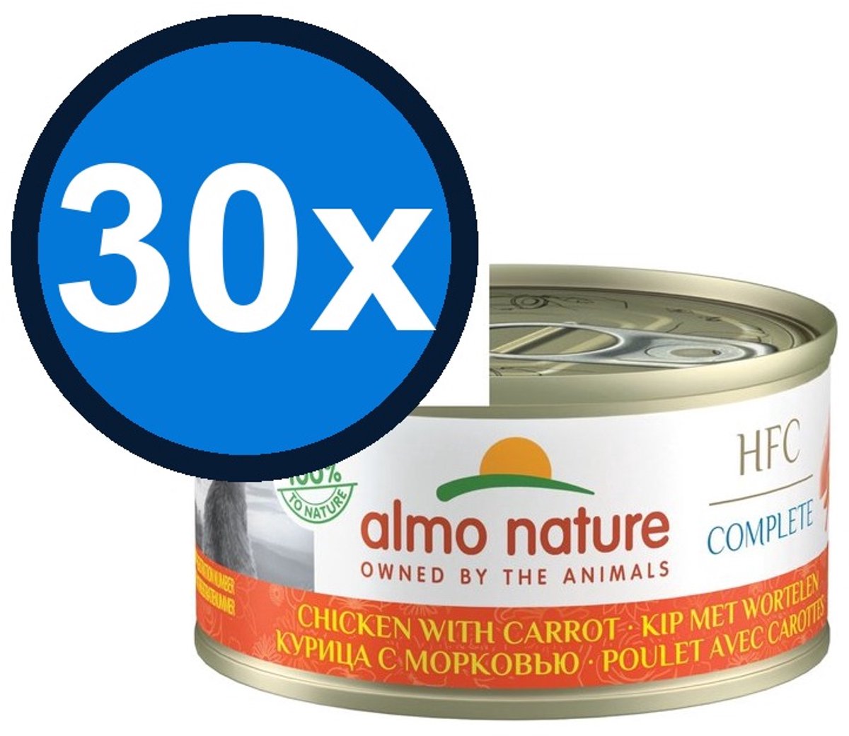 48x Almo Nature HFC Complete - Kip & Wortel - Graanvrij Kattenvoer - 70g