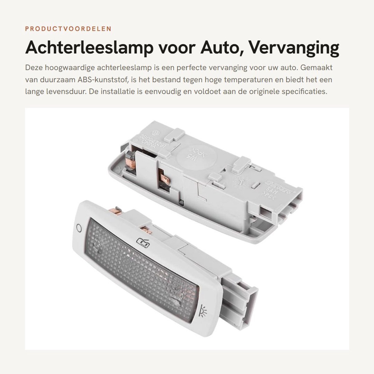 Dailygoods - Achterleeslamp voor Auto, Vervanging Lichtkoepel