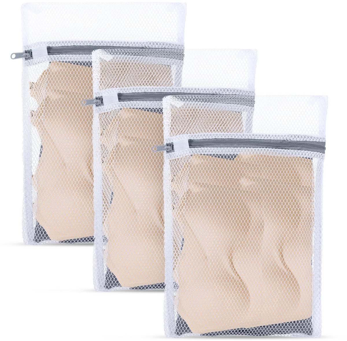 Dailygoods - Waszak - Netwaszakken - Ideaal voor delicate was - 30x20 cm en 40x30 cm - Polyester - Geschikt voor ondergoed en babykleding - 4 stuks