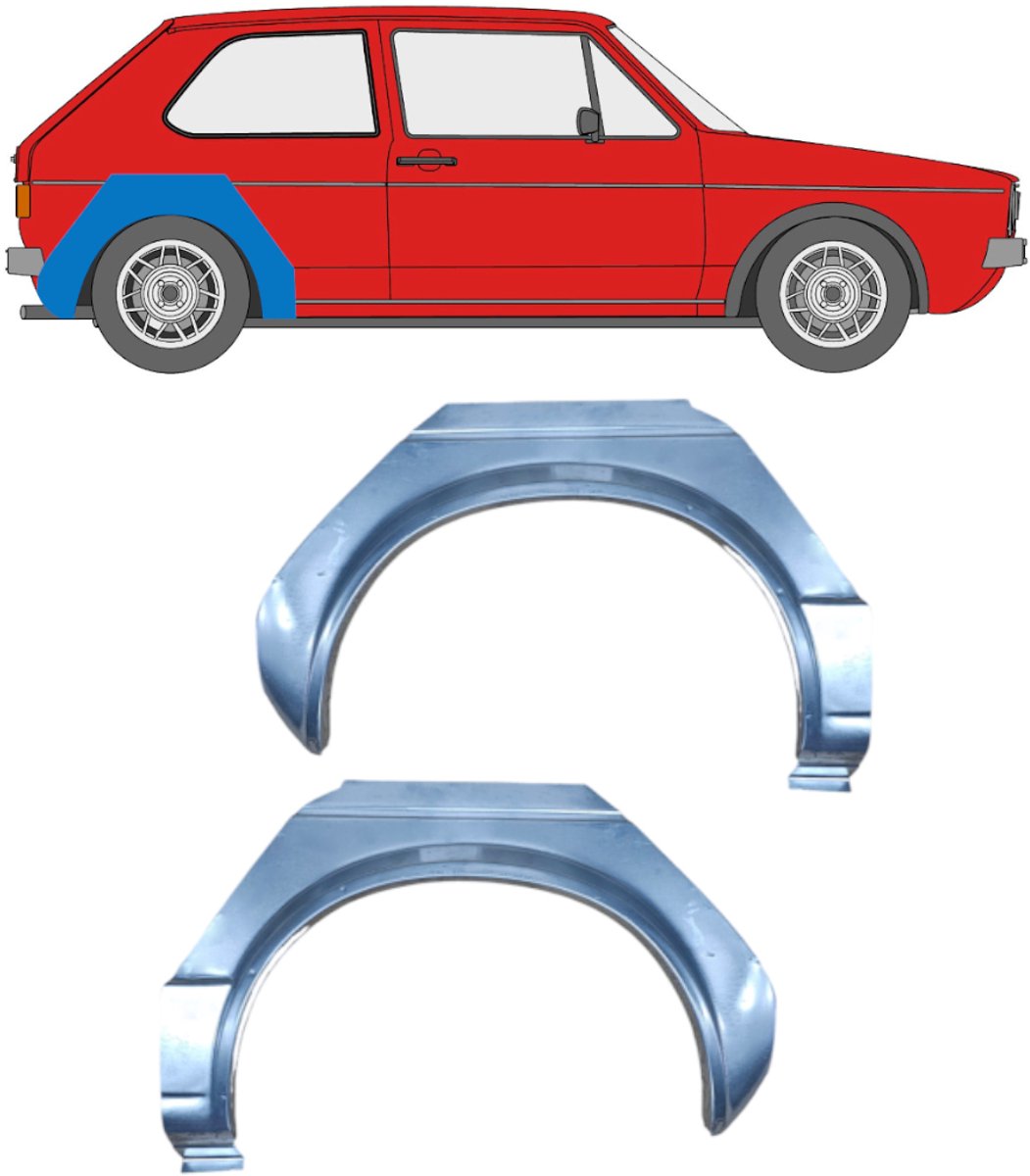 Reparatiepaneel achterspatbord voor Volkswagen Golf 1 1974-1985 / Links + Rechts