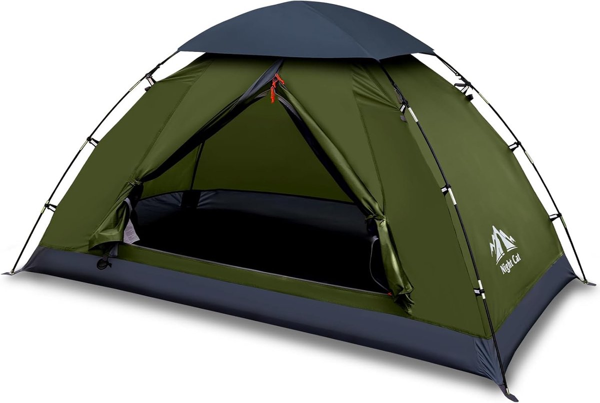 Night Cat Tent voor 1 Persoon Kamperen: Waterdichte Rugzaktent voor 1 Man Eenvoudige Opzet Lichtgewicht Wandelingen in de Achtertuin