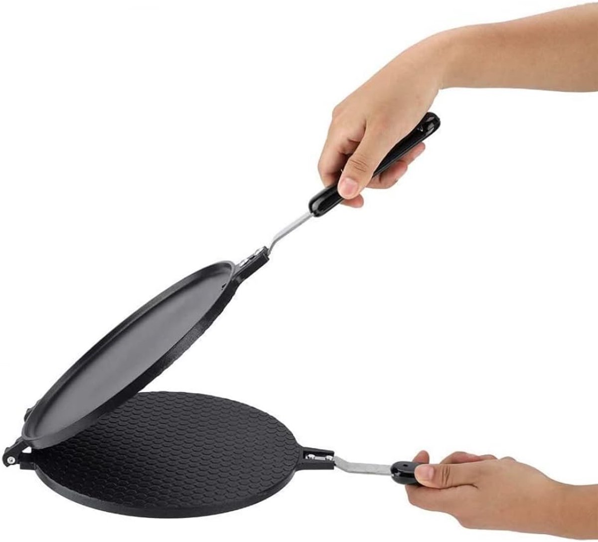 Wafelijzer - Pannenkoekenmaker Kegelvorm - Desserts Maken - Dubbelzijdig - 38.5 cm Lengte - Zwart