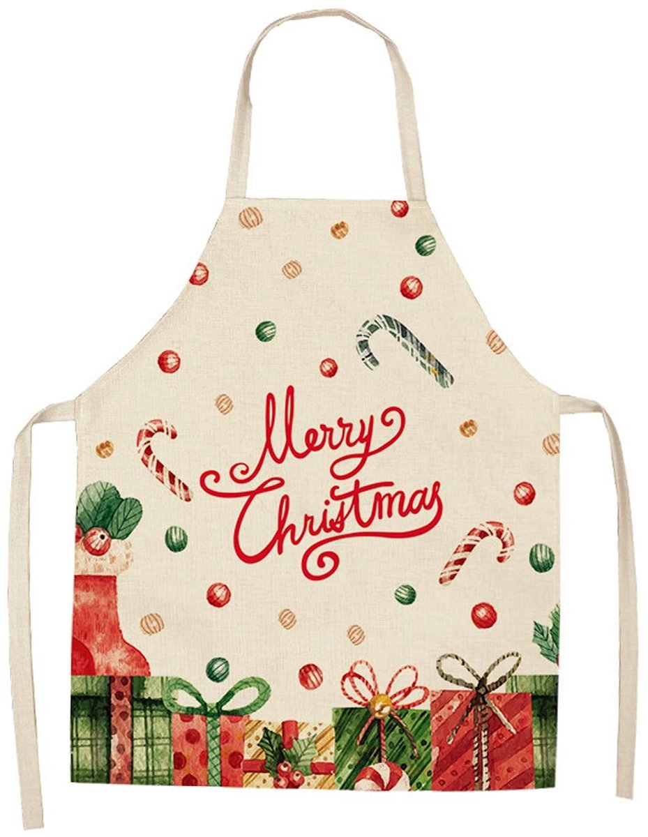 Dailygoods- Kerstschort Interessant Design - Kerstman Schort - Cadeau - Eén Maat - Vrolijke Sfeer - Schattige Patronen - Keuken Schort