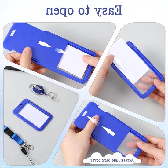 Retractable Lanyard Badge Holder voor ID Badges - Ideaal voor Leraren en Verpleegkundigen - Royal Blue, Duurzaam en Handig — afbeelding 3