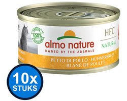 10x Almo Nature HFC - Kipfilet - Kattenvoer Natvoer - 70g