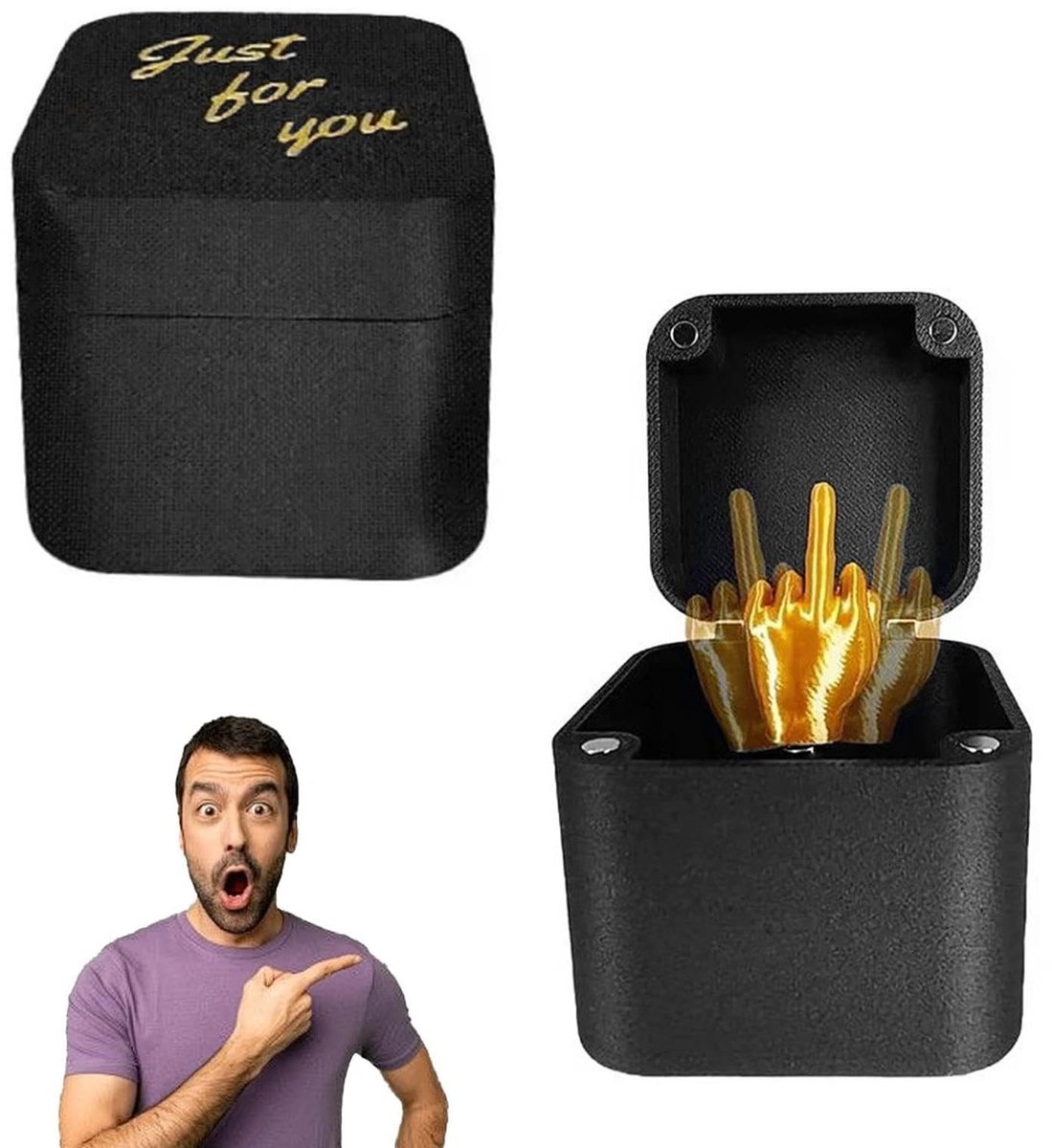 Dailygoods- Geschenkdoos 2 stuks - Grappige Geschenkdoos - Nerveuze Doos - Magnetisch Deksel - Afneembare Veer - PLA Materiaal