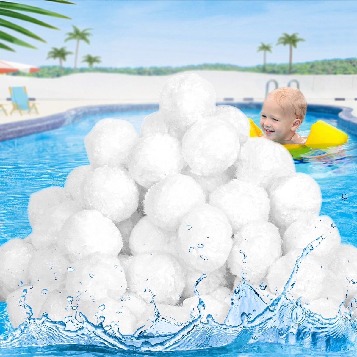 Dailygoods- Filterballen 700 g vervanging voor 20 kg filterzand - Filterballen zwembad - Filterbollen voor zandfilter - Herbruikbare filterballen - Hoogwaardig polyestervezelmateriaal - Uitstekende waterdoorlatendheid - Filtermateriaal
