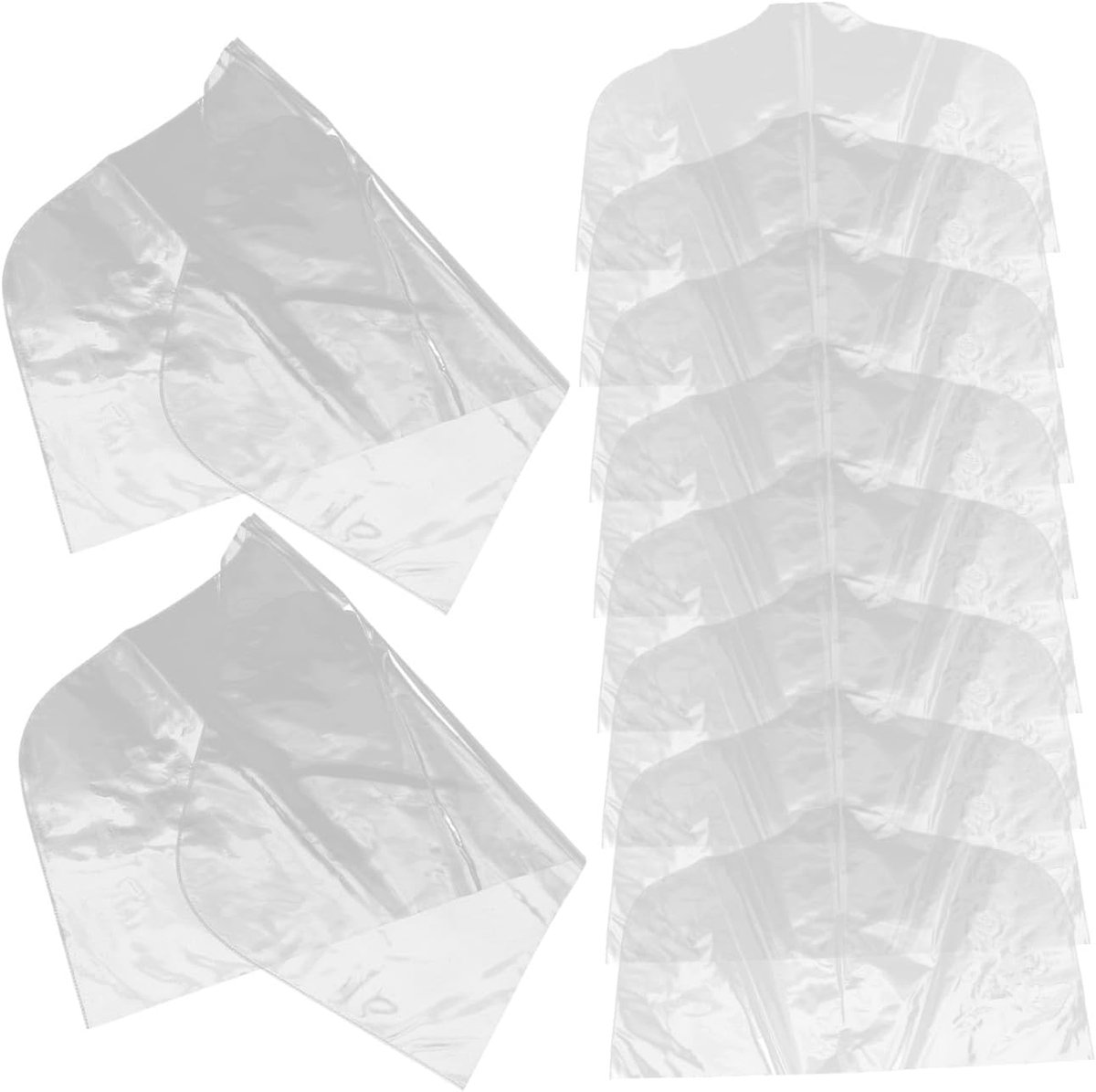 Kledingstofbeschermers - Pakhoezen - Kleding Opbergen - Ademend PVC - 10 Stuks - Transparant