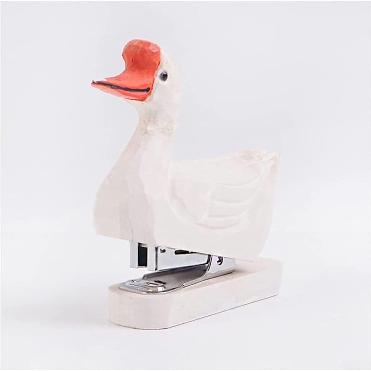 Houten Nietmachine - Bureau Accessoire - Papier Binden - Handgesneden Decoratie - 25 Vellen - Eend