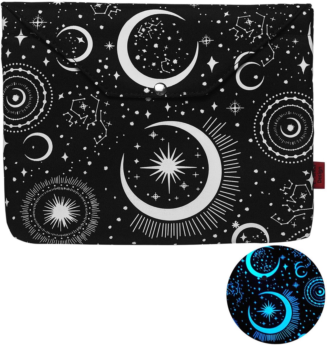 Dailygoods- Boekhoes Gewatteerd 38 x 22 cm - Boekomslagen - Knoop - Extra Vak - Waterdicht - Duurzaam 600D Canvas - Boekenkast