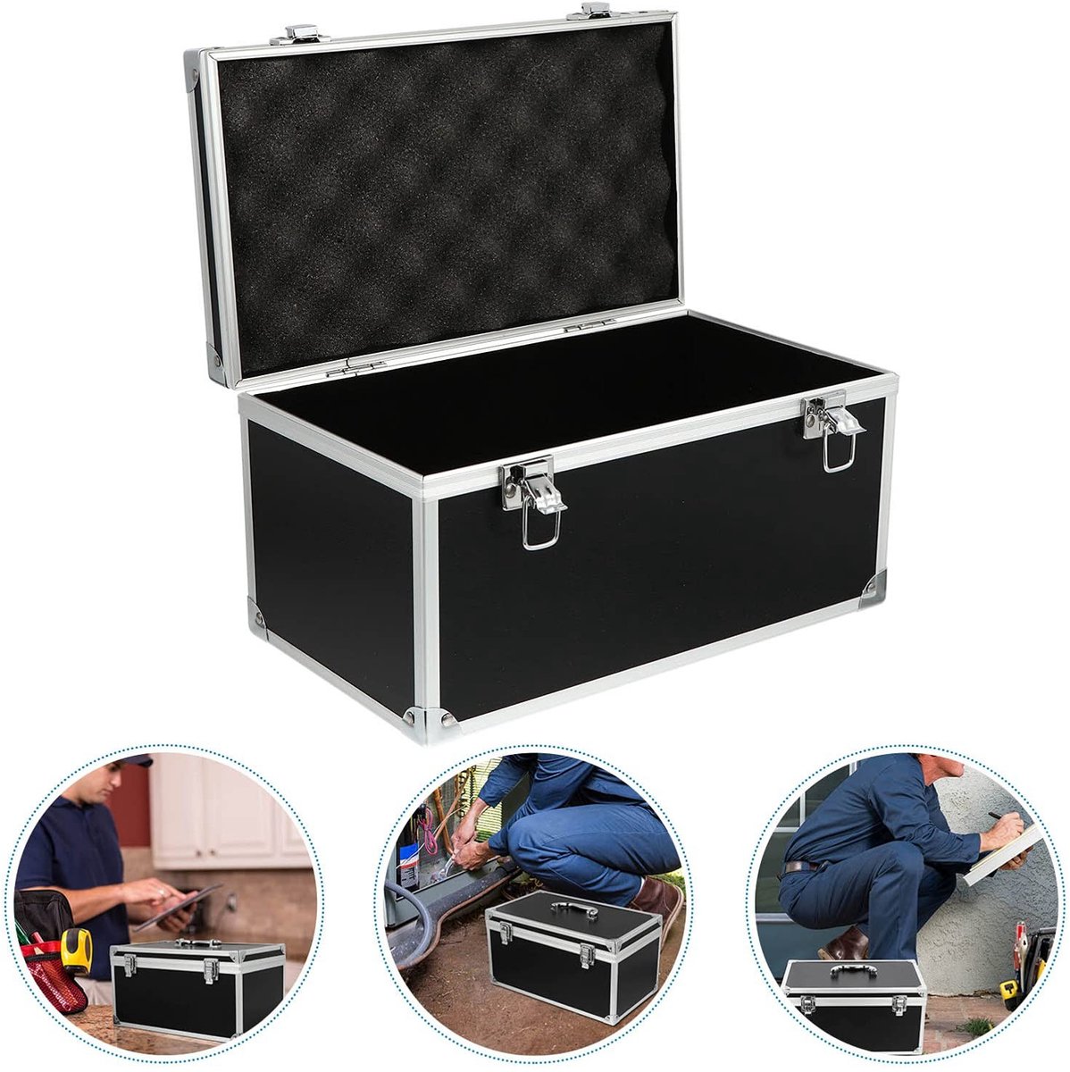 Dailygoods- Gereedschapskoffer Robuust - Opbergbox - Draagbaar - Aluminium - Schuimvulling - Dubbele Bescherming - Duurzaam Materiaal - Transportkoffer