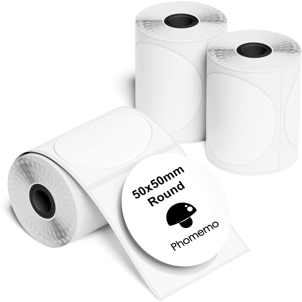 Dailygoods- Etiketten Ronde Zelfklevende - Etiketten voor Labelprinter - 50 x 50 mm - 3 Rollen - Thermisch Labelpapier - Innovatief en Milieuvriendelijk