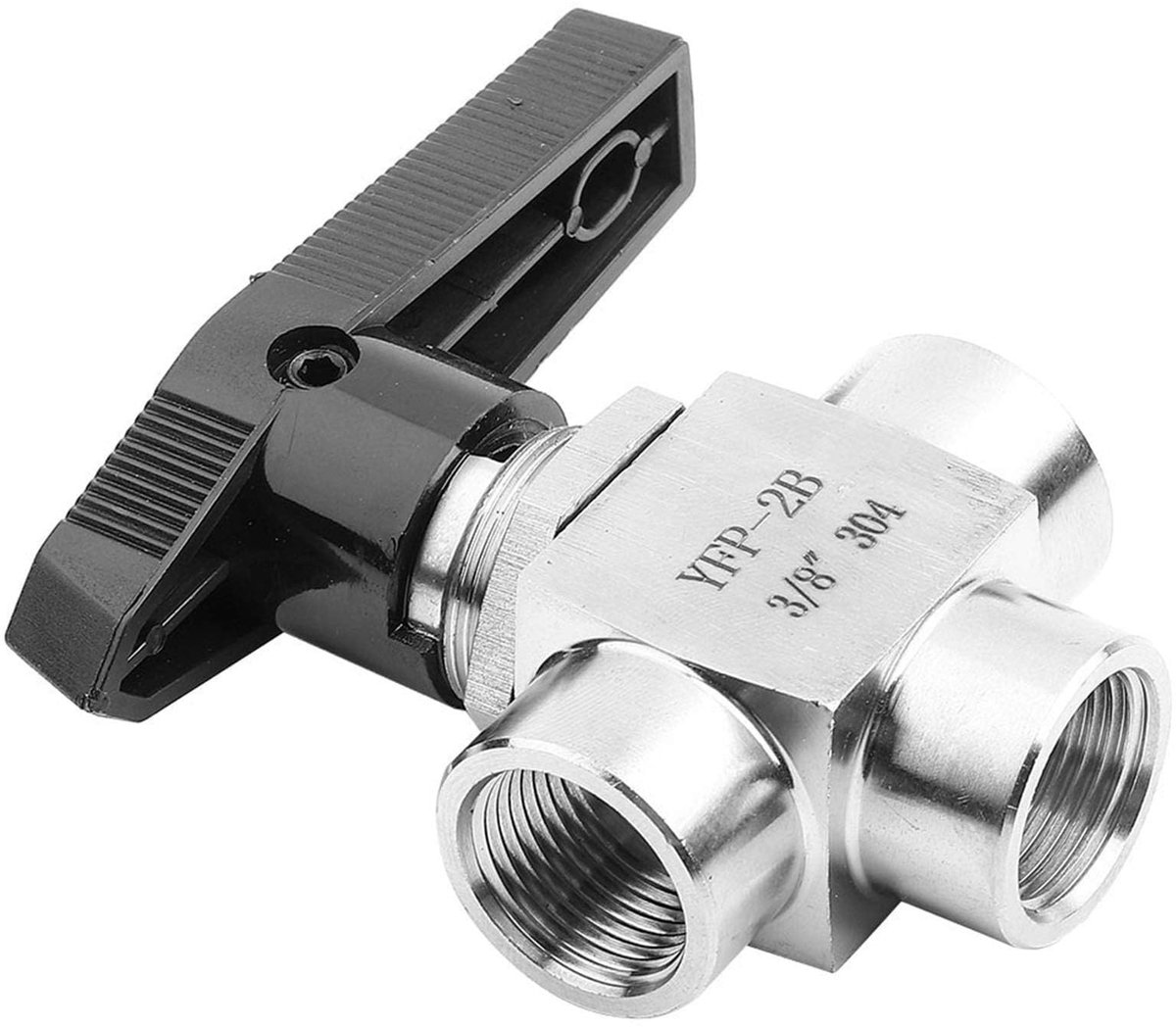 Dailygoods - 3-Weg RVS Kogelkraan met Binnendraad voor Water en Gas