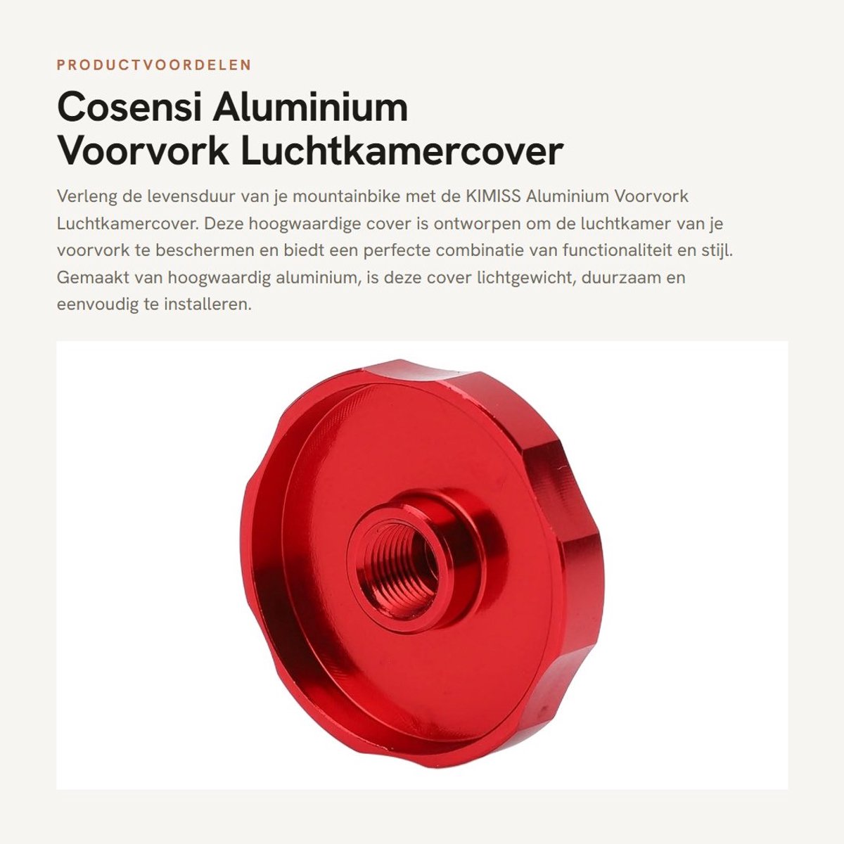 Dailygoods- Voorvork Beschermkap - Aluminium Legering - Lichtgewicht - Schokbestendig - Anodisch Geoxideerd - Hoge Prestaties - Fietsschokdemper