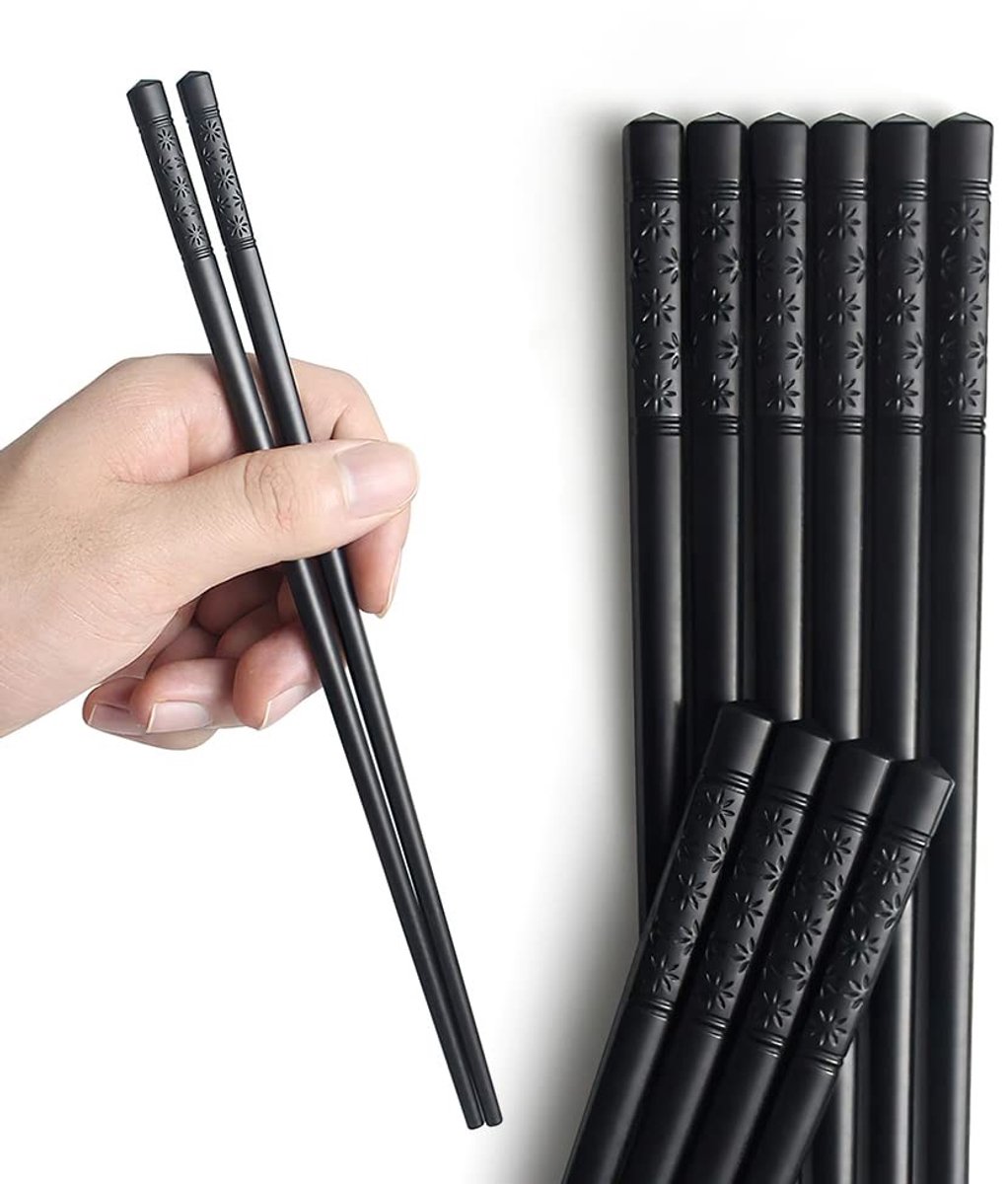 Dailygoods- Eetstokjes Herbruikbaar - Vaatwasserbestendig - Glasvezel - Antislip - Japanse Legering - Ideaal voor Sushi - Sushi-stokjes