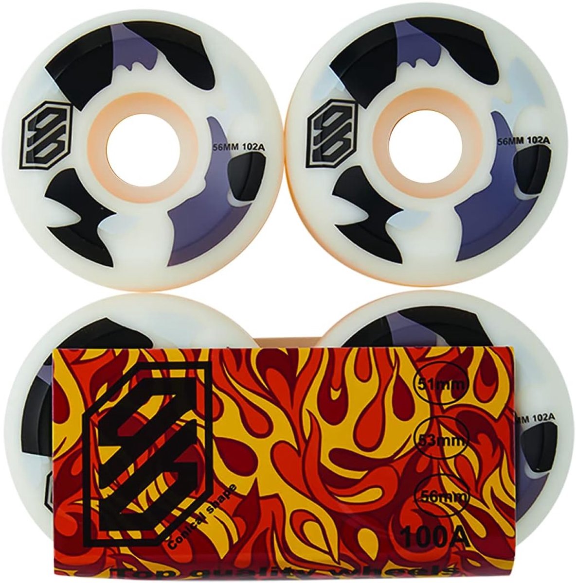 Skateboard Wielen Onderdelen Skateboard Street Skatepark Conisch Profiel 56mm 102A