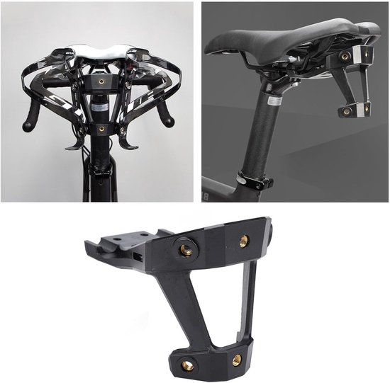 Bidonhouder Adapter - Zadel Montage - Fietsen Onderweg - Dubbele Fles Optie - 11 x 9 x 9 cm - Zwart — afbeelding 4