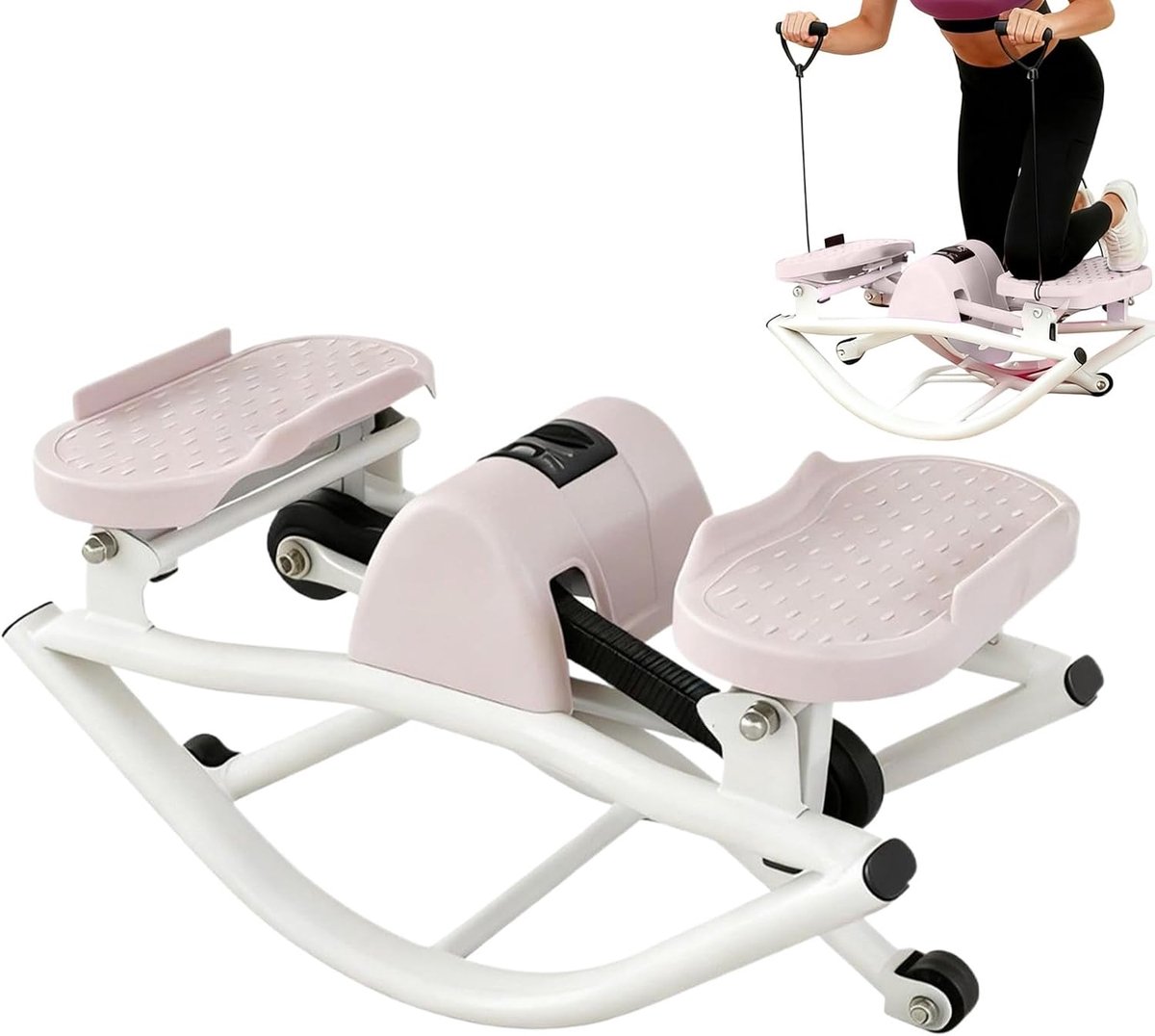 Oefenapparaat Stepper - Vloeiende Beweging - Indoor Fitness - Geluidsarme Hydrauliek - 457 cm - Zwart