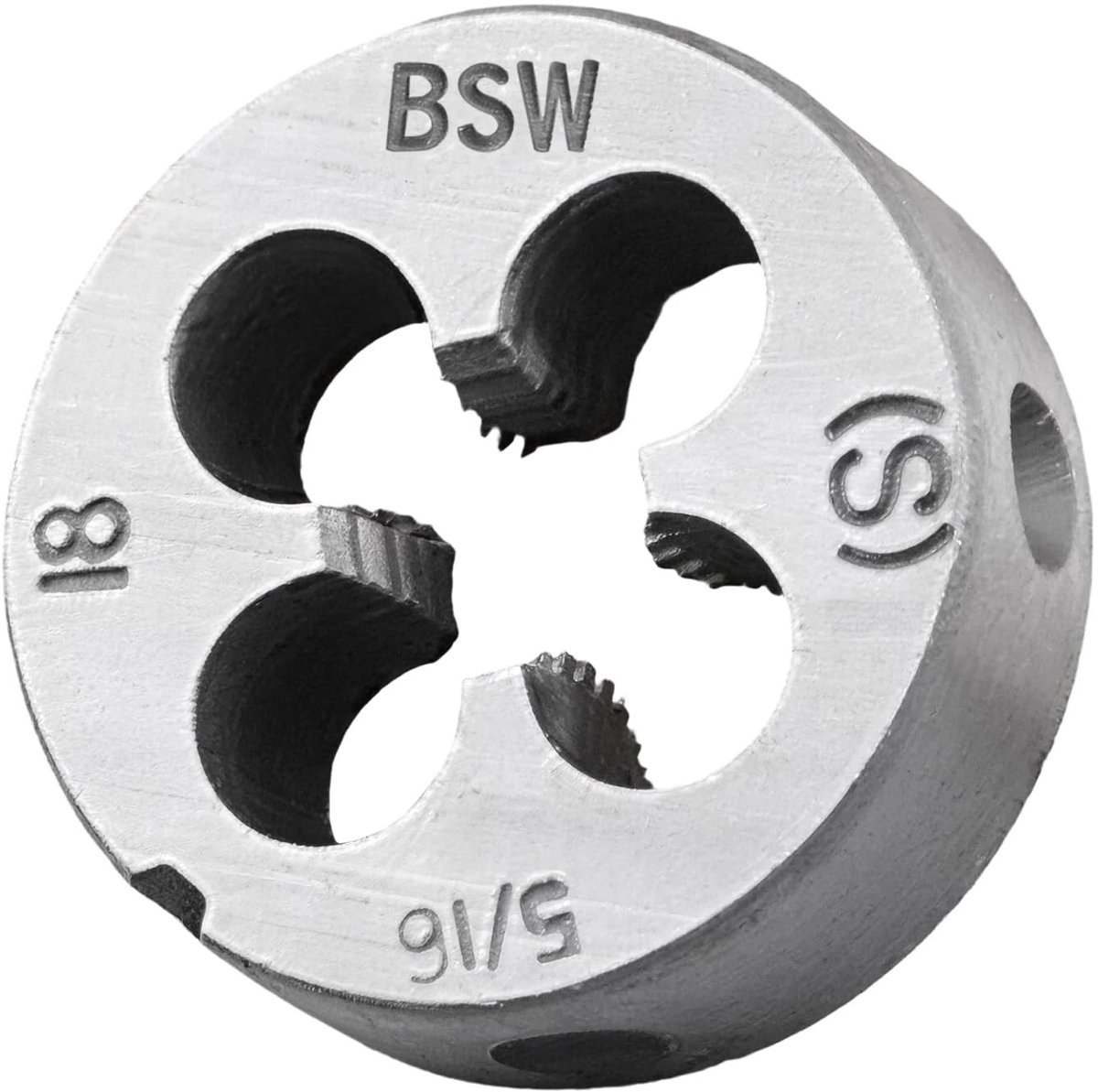 Dailygoods- Draadsnijmatrijs 5/16"-18 - Gelegeerd Staal - Ronde Matrijs - Rechtsdraaiend - Slijtvast - 4 Gaten - 25 mm Buitendiameter - Schroefdraadmatrijs