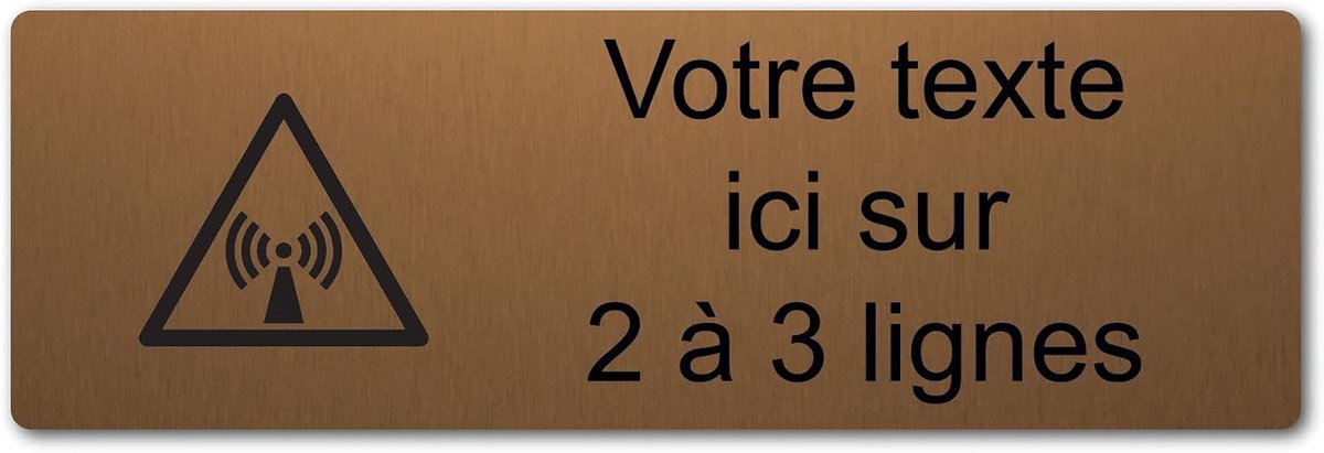 Naamplaat Personaliseerbaar - Naambordje Kantoor - Werkplek Aanduiding - Met Logo - 30x10 cm - Brons