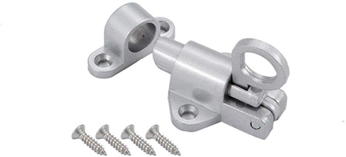 Dailygoods- Deurbouten - Zinklegering Bout Latch Lock - Beveiliging voor Kleine Deuren - Inclusief 4 Schroeven - Duurzaam en Veilig Gebruik - Deurslot