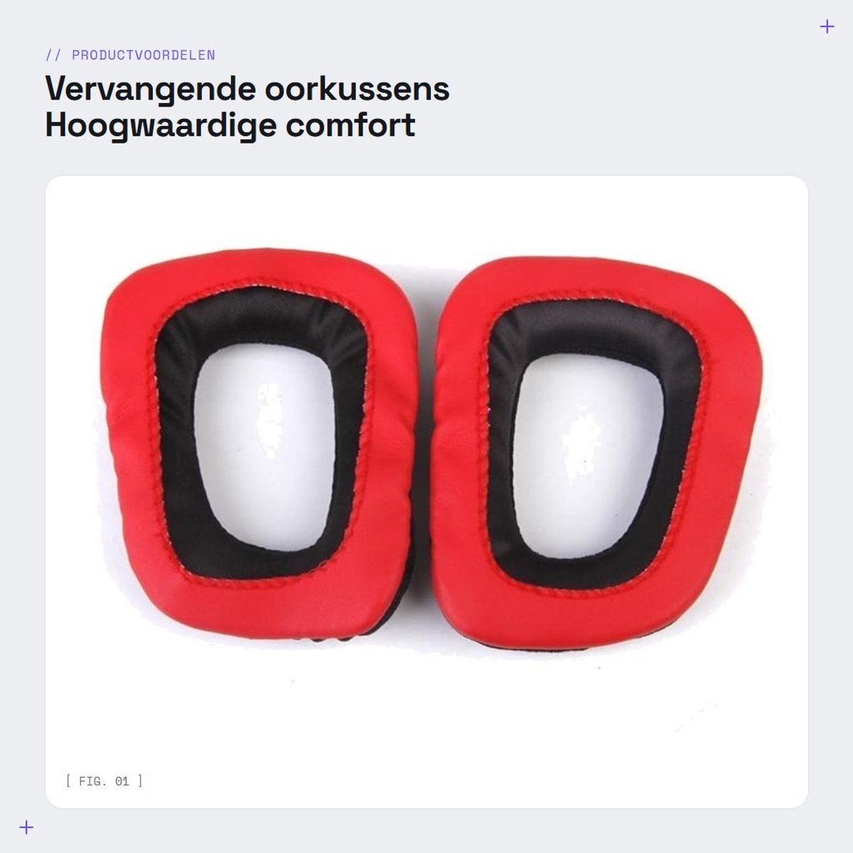 Solidchoice- Oorkussens Vervangend - Hoge Elasticiteit - Zacht - Duurzaam - Verbeterde Basprestaties - Afmetingen 100 x 75 x 15 mm - Hoofdtelefoon Oorkussens