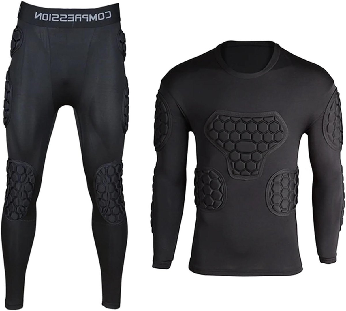 Sport Beschermingsset - Sportkleding Set - Sporten Beschermen - EVA Spons Vulling - Unisex - Zwart