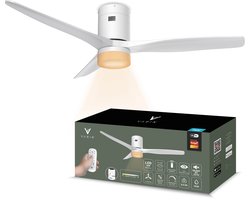 Varin® Smart Plafondventilator met verlichting - Ø 132cm - Wit - LED CCT 18W - Super stil 20dB - 6 snelheden - Woonkamer - Slaapkamer - Tuya WiFi - App & Afstandsbediening