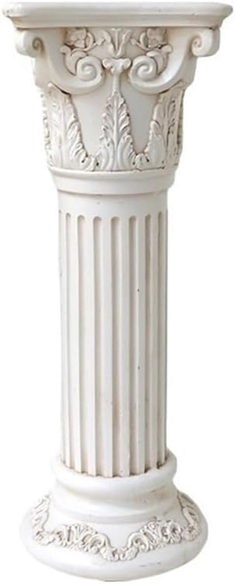 Romeinse zuil - Griekse pilaar - Decoratie plaatsen - Natuurlijke steenlook - Klein formaat - Naturel