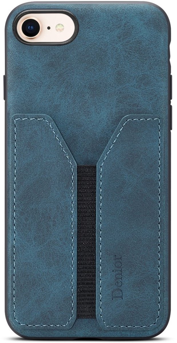 Denior Geschikt voor iPhone 17e / Geschikt voor iPhone 16e hoesje - Backcover met kaarthouder - Blauw