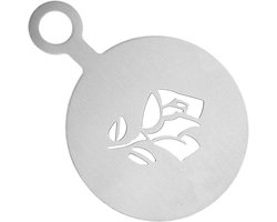 Koffie Sjablonen - Latte Art - Koffie Decoratie - Roestvrij Staal - 12 x 8.5 cm - Zilver
