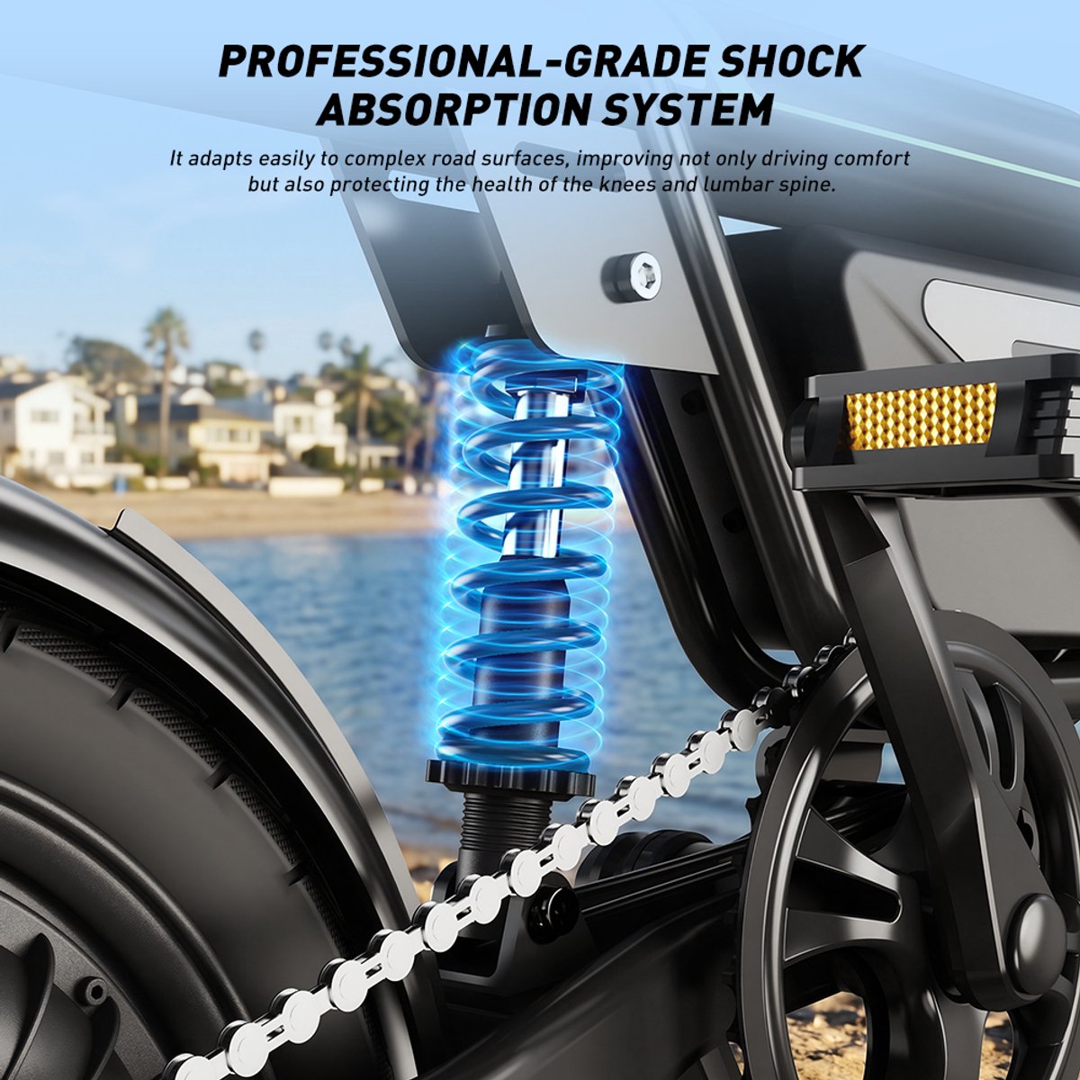 iScooter EB1S E-Bike - 14 inch tubeless luchtbanden - 30km actieradius - 250W motor - 36V 12Ah accu - Schijfremmen voor en achter - Maximumsnelheid 25 km/u - zwart thumbnail 5
