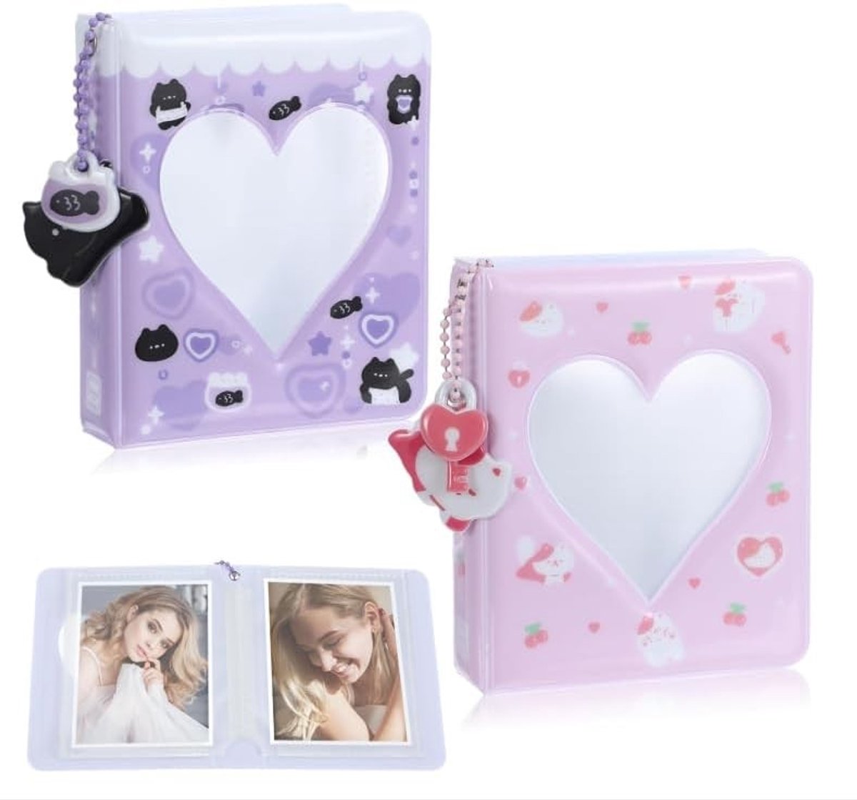 Mini Fotoalbum Set van 3 - 36 Compartimenten voor Kpop Foto's, Fujifilm Instax Mini en Polaroid Afbeeldingen, Compacte Albums voor Foto-opslag en Organisatie