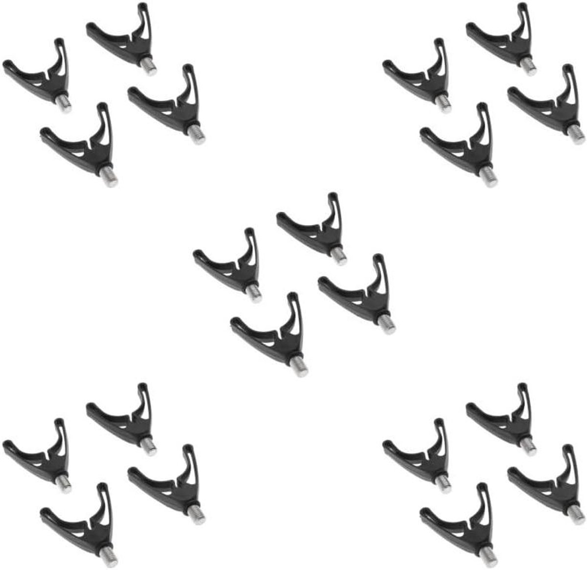 Hengelsport Steunen - Rod Pod Accessoires - Vissen Stabiliseren - Anti-slip Ontwerp - 5 Sets - Zwart
