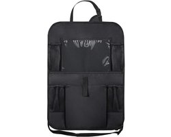 Autostoel Organizer - Kinderzitje Organizer - Reizen met kinderen - Transparant Tabletvak - 10 Vakjes - Zwart