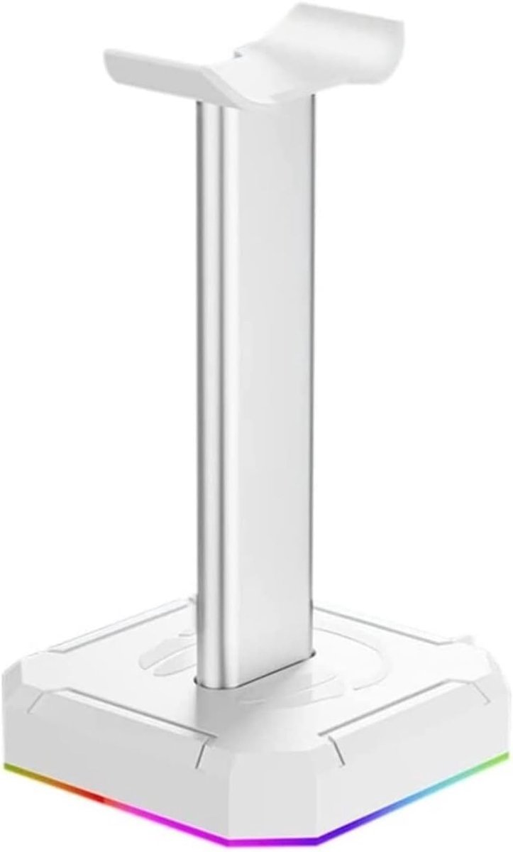 Hoofdtelefoonhouder - Koptelefoonstandaard Oortelefoonhouder - Bureau Organisatie - Stevige Aluminium Basis - 267 mm Hoogte - Zilver