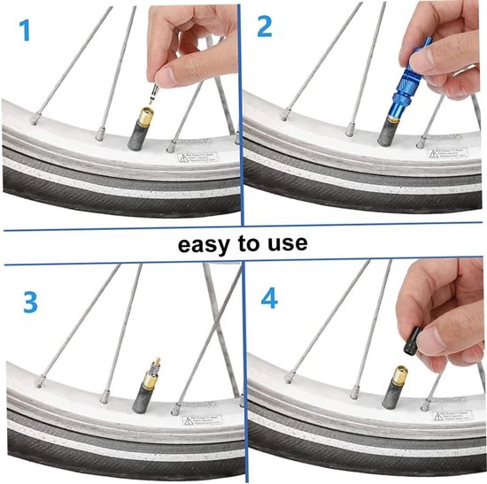 Tubeless Sealant Injector - Fietsband Reparatie Kit - Tubeless Banden Vullen - Directe Injectie Zonder Verstopping - 60mL - Blauw — afbeelding 4