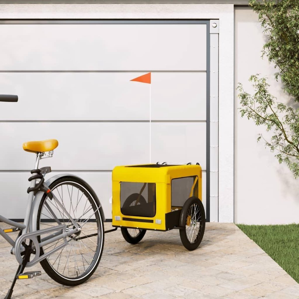 Fietsaanhanger Huisdieren - Hondenkar - Comfortabel Vervoer - Waterafstotende Hoes - 68.5 x 135 cm - Blauw Zwart