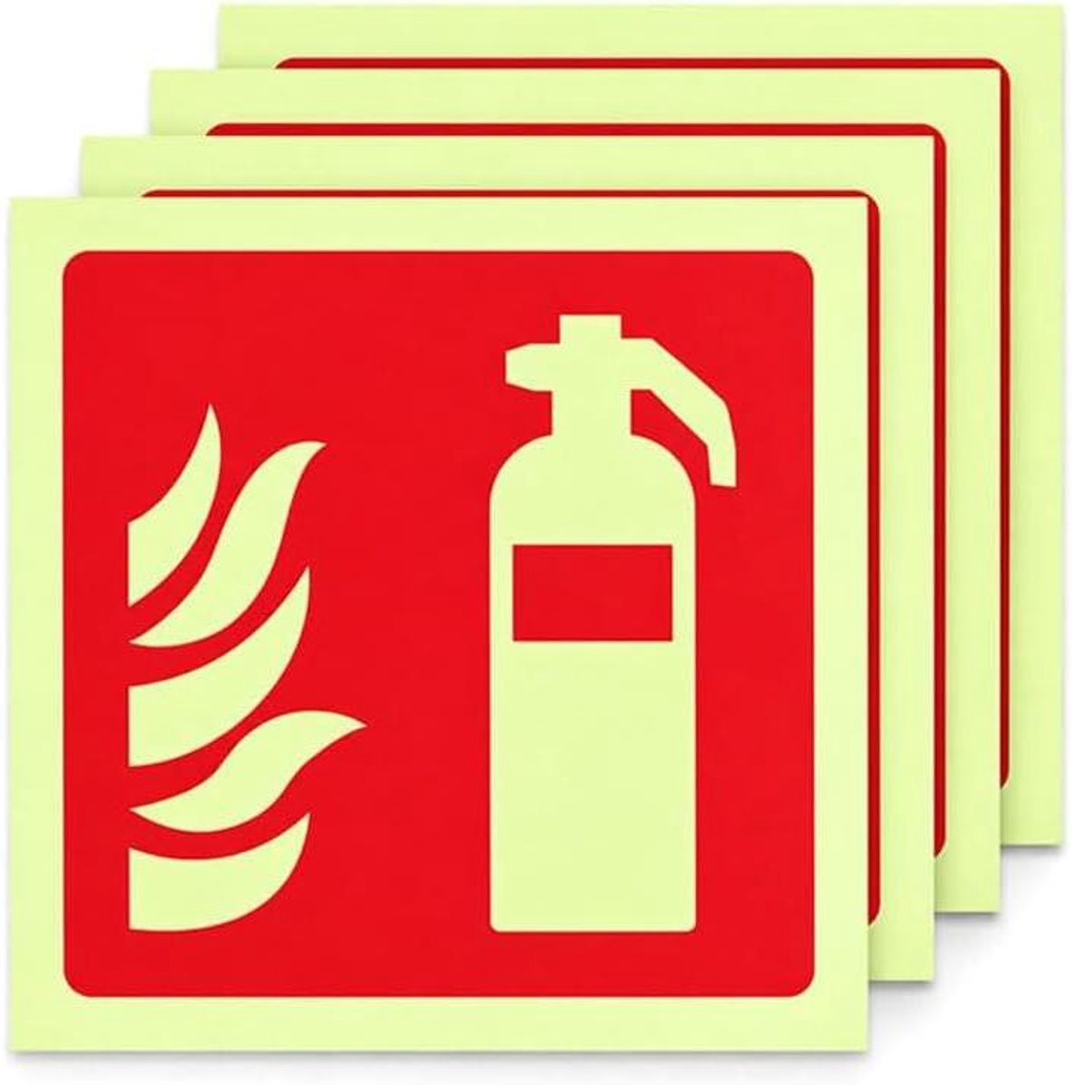 Brandblusser borden - Veiligheidsstickers - Veiligheid aanduiden - Zelfklevend en duurzaam - 15x15 cm - Rood