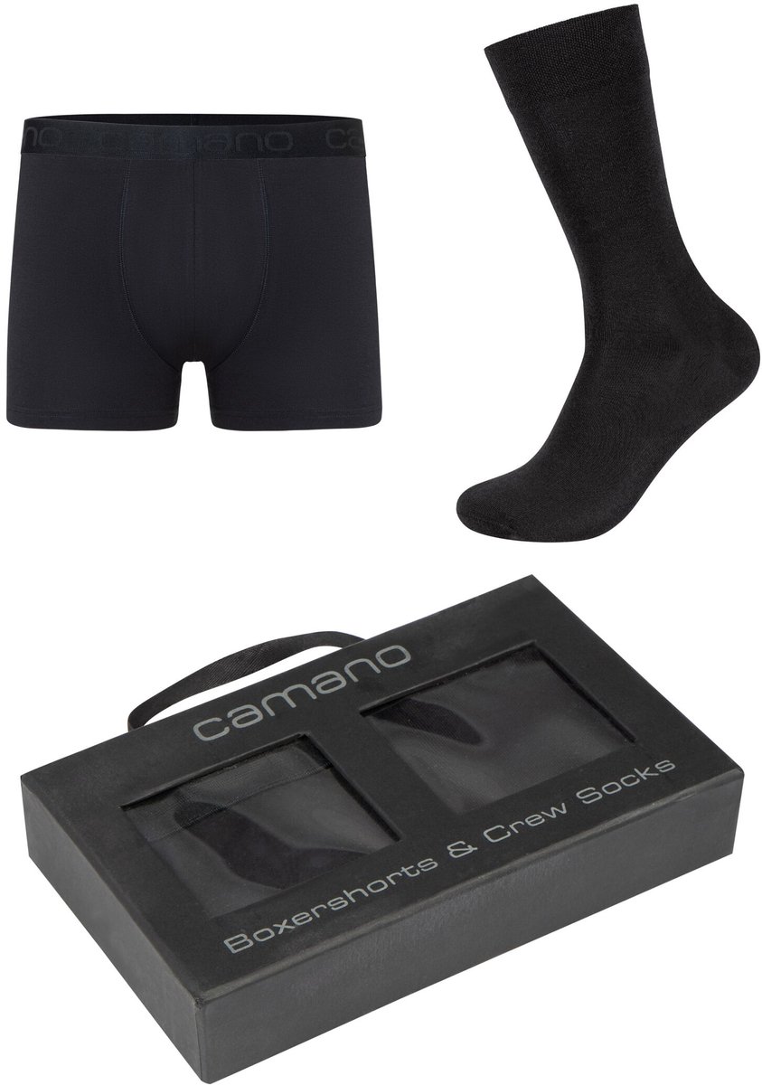 camano boxershorts sokkenset herenondergoed katoen geschenkdoos onderbroeken comfortabel elastisch gewatteerd naadloos dubbelpak combiset heren shorts sokkenset comfortabel ondergoed.