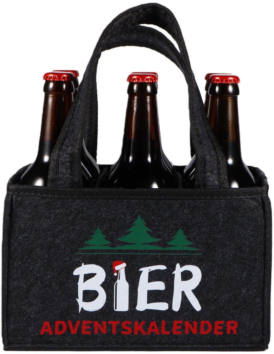 Bier Adventskalender met 6 Flaschenträgers voor Kerstmis