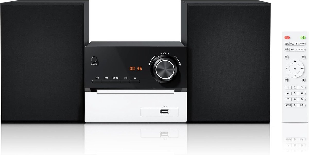 30W RMS Stereo System voor Thuis, Ondersteunt Bluetooth, USB, AUX, CD - ShopVlot
