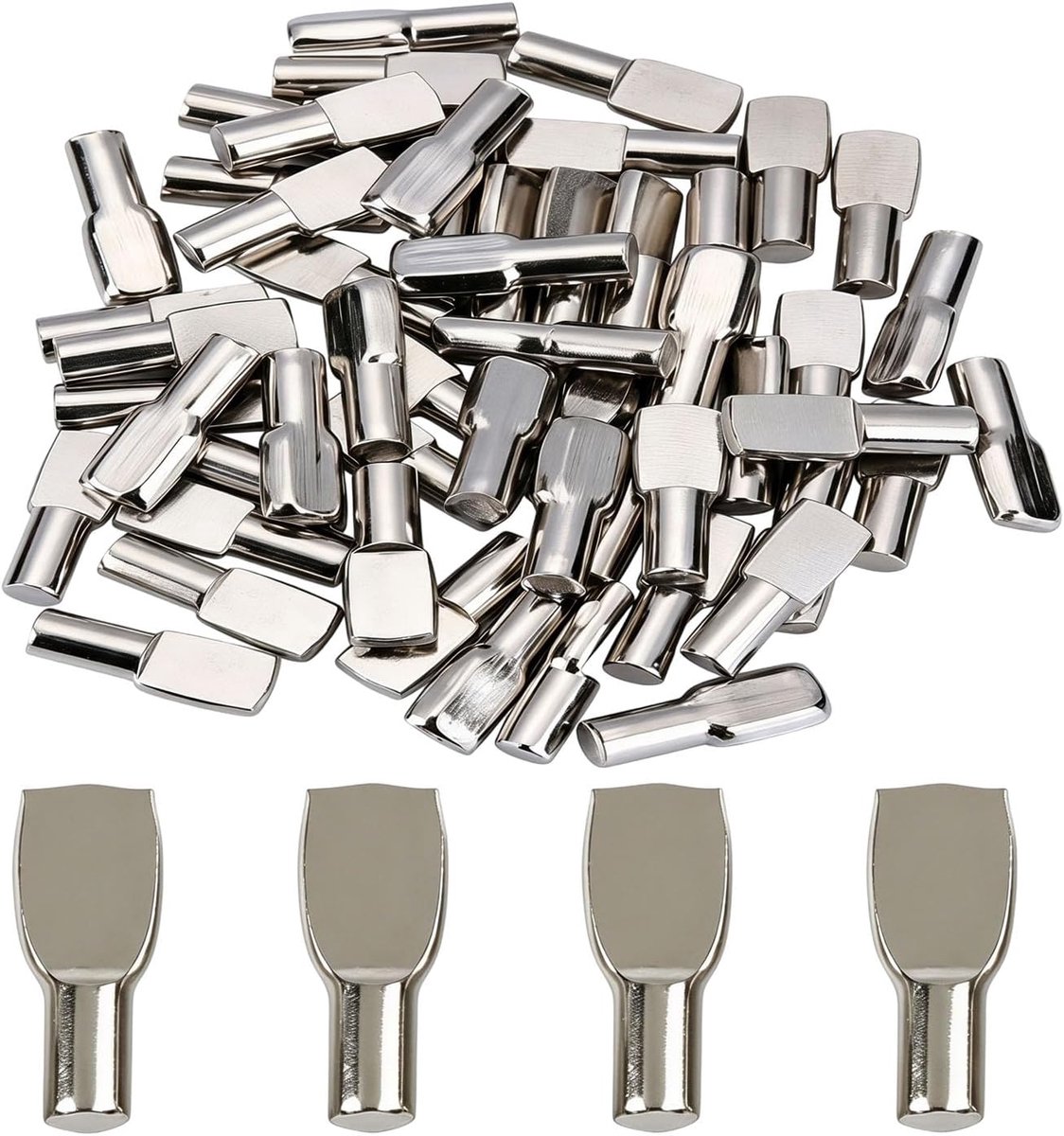 QUUPY 30pcs 7mm Cabinet Shelf Pegs Spoons Shape Shelf Support Pins Holders Bookshelf Furniture Shelf Brackets for - ShopVlot