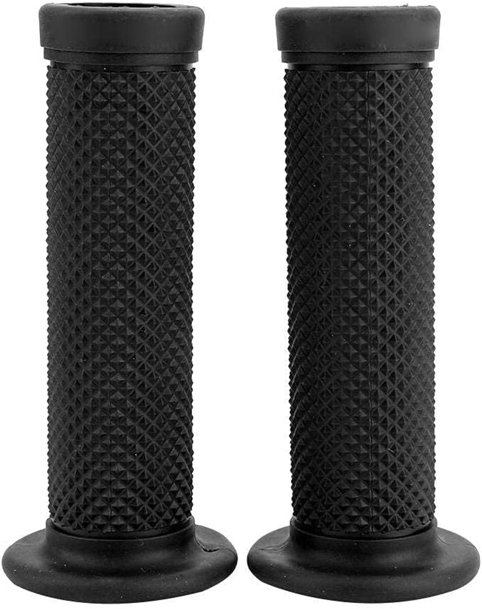 Motorcycle Handlebar Grips, 2pcs 22mm Universal Vintage Motorcycle Handlebar Grips Star Decor Handle Ends (Black) - ShopVlot
