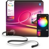 Doos van Philips Hue Play gradient lichtstrip voor 55-65 inch TV, met een gekleurde LED strip en app.