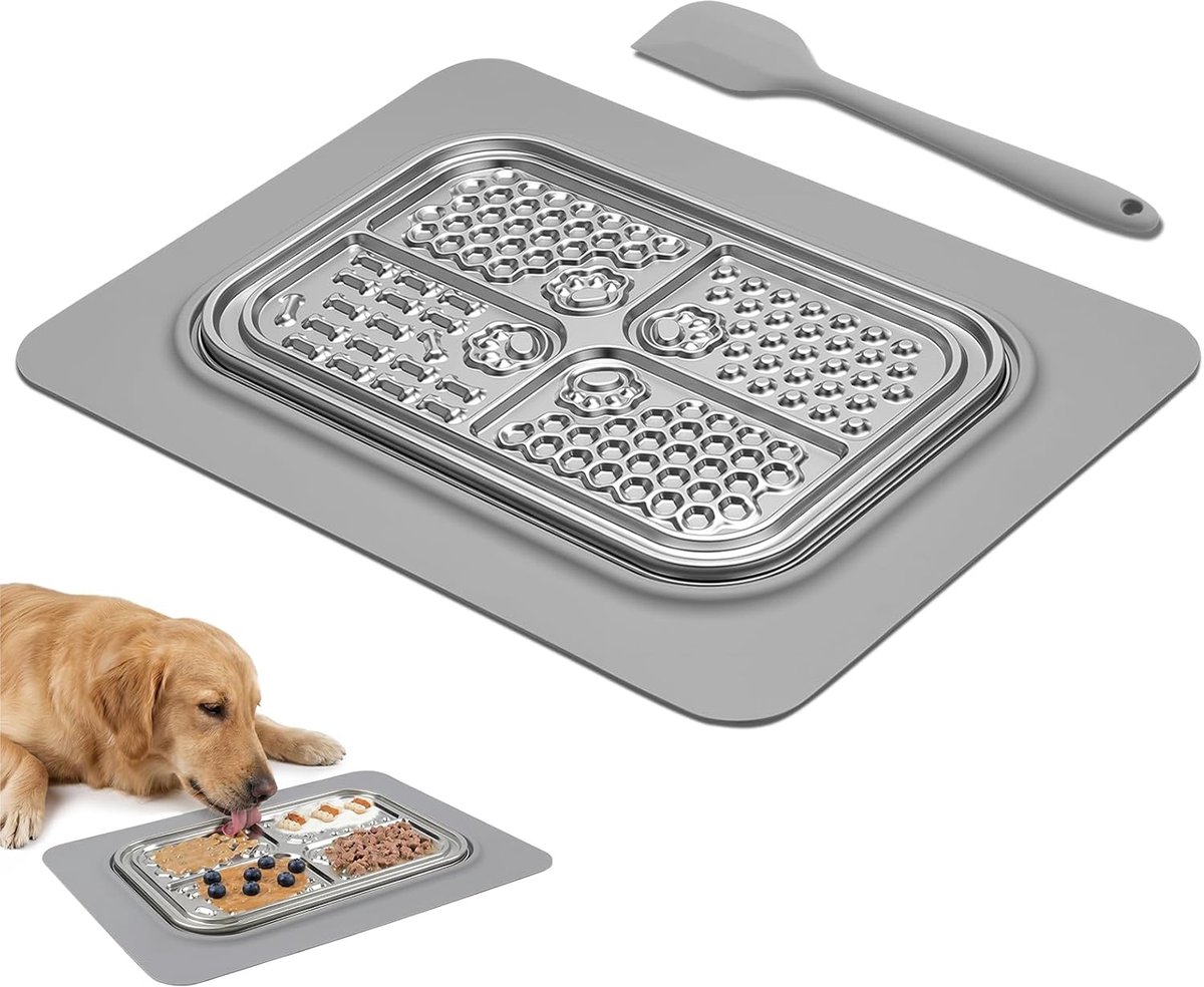 ROJECO Lekmat voor honden en katten van roestvrij staal - ShopVlot