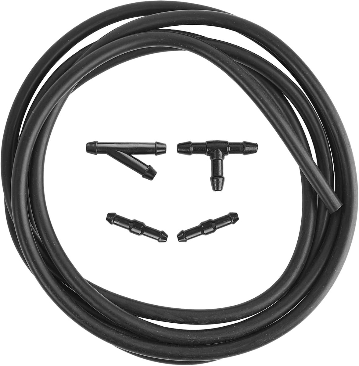 XUKEY Universal Windshield Washer Hose with Hose Connection, Windshield Washer Hose Repair Kit, 2M Rubber Hose with 4 - ShopVlot