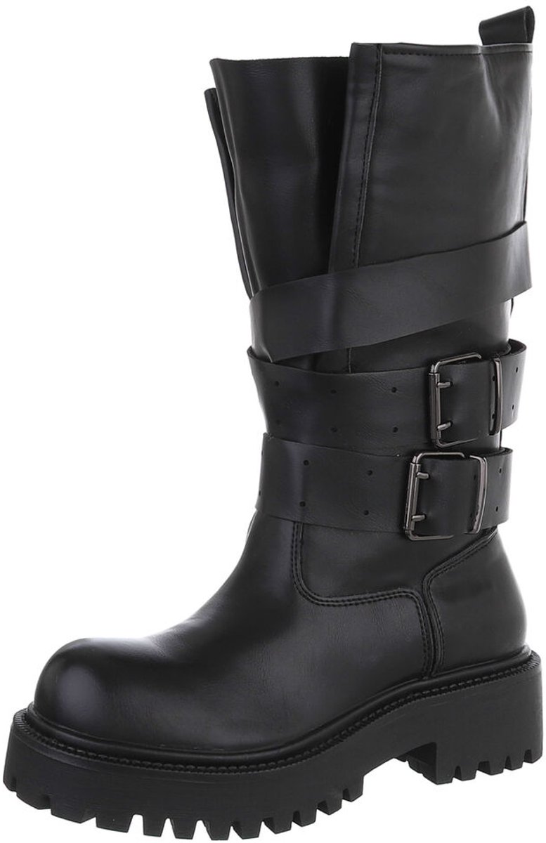 Hoge laarzen - riemen en gespen - dames Mt:38