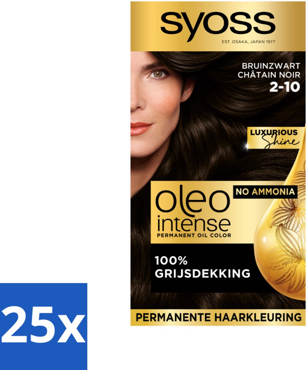 Syoss Oleo Intense - Haarverf - 2-10 - Bruinzwart - 115ml x 25